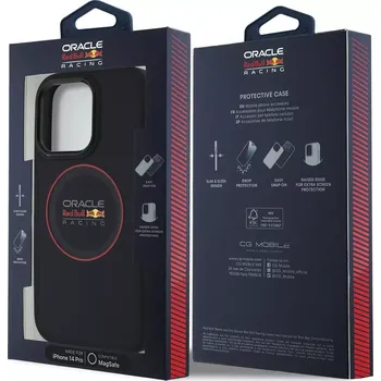 Pouzdro na mobilní telefon Red Bull PU kožený kryt "Red Ring Logo" s MagSafe pro Apple iPhone 14 Pro - modrá