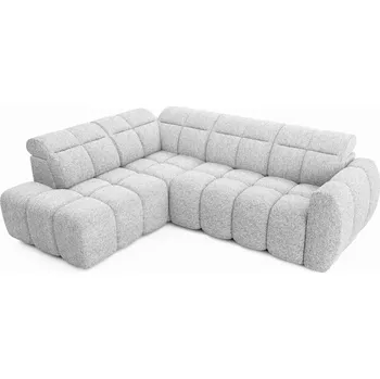 Sedací souprava Moderní rohová sedací souprava FANNY s elektrickým výsuvem sedáku, levá, sv. šedá (coralline 01)