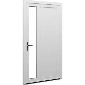 Vchodové dveře ALUPLAST Plastové jednokřídlové hlavní vchodové dveře bílé 11 Otvírání: Pravé, Šířka v cm: 100, Výška v cm: 200