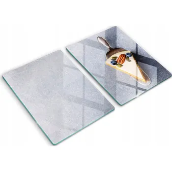 Obraz Kuchyňské multifunkční dekorativní skleněné kryty 2x40x52 cm Kus dortu