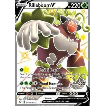 Karetní hra Pokémon SV105/SV122 Rillaboom V - Shining Fates