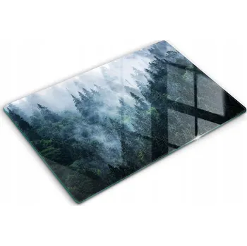 Obraz Multifunkční Dekorační Skleněná Deska Velká 80x52 cm Les stromů a mlha