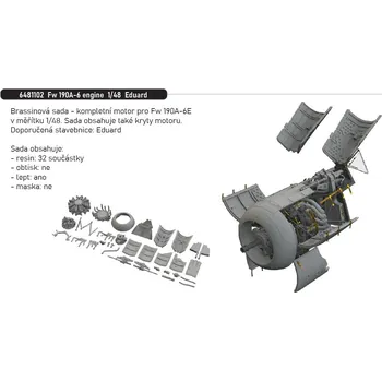 Plastikový model Eduard 1/48 Fw 190A-6 engine & fuselage guns (EDUARD)