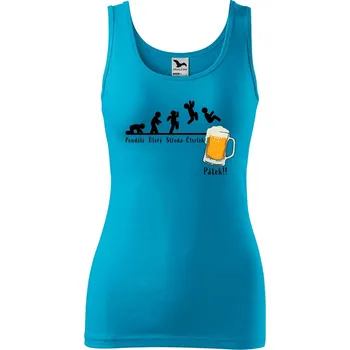 Dámské tílko s potiskem Týden Velikost: 2XL, Barva: Tyrkysová