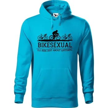 Pánská mikina Pánská mikina s potiskem Bikesexual Velikost (muž): L, Vyberte barvu: Tyrkysová