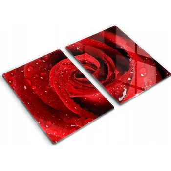 Obraz Tvrzené Skleněné Kuchyňské Zástěny s Grafikou 2x40x52 cm Růže okvětní lístky