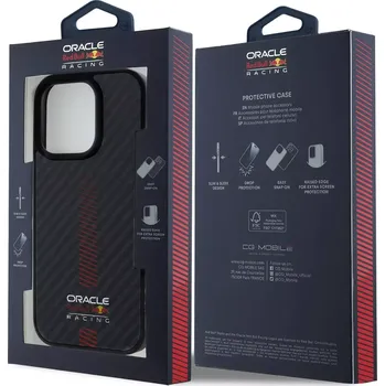 Pouzdro na mobilní telefon Red Bull silikonový kryt "Carbon Powerbar" s MagSafe pro Apple iPhone 15 Pro