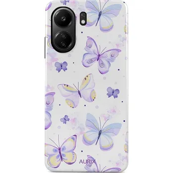 Pouzdro na mobilní telefon Kryt Xiaomi Redmi 13C AURIX pevný Butterflies (obal neboli pouzdro na Xiaomi Redmi 13C)