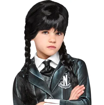 Karnevalový kostým Dětská paruka Wednesday Addams