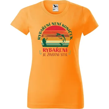 Dámské tričko Rybaření není koníček Barva trička: Tangerine orange - A2, Velikost: XS