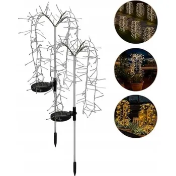 Venkovní osvětlení Solární zahradní lampa s LED drátek, sada 2 kusů