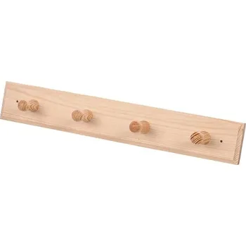 ELIGA Dřevěný věšák do sauny, 4 háčky