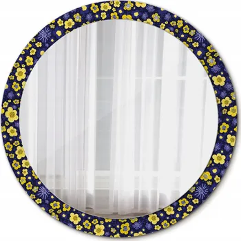 Zrcadlo Kulaté Zrcadlo na Zeď Malé kytičky 90cm