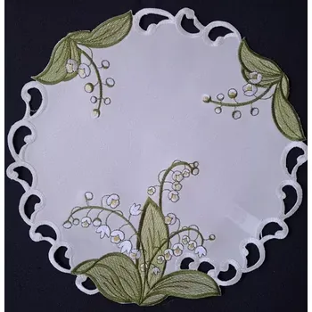 ubrus UBRUS * UBRUSY vyšívaný prům.30cm Konvalinka mašle