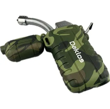 Zapalovač Plazmový nabíjecí vodě a větruodolný flexibilní elektrický zapalovač s LED světlem v dárkové krabičce - Armádní / Vojenský