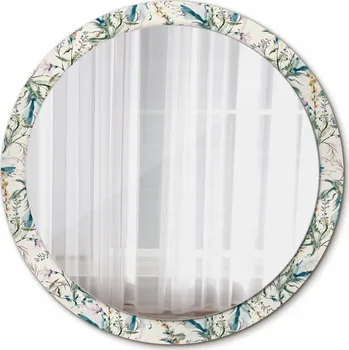 Zrcadlo Kulaté nástěnné Zrcadlo s akvarelovými květy, 100 cm