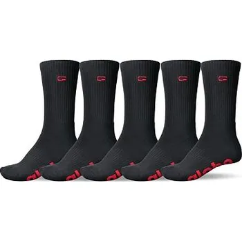 Pánské ponožky Ponožky Globe OG LOGO HI CREW SOCK 5 PACK Black velikost 7-11