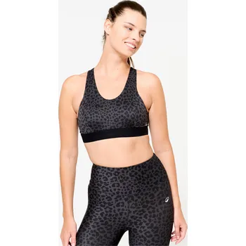 Podprsenka DECATHLON Dámská fitness podprsenka střední zpevnění L ČERNÁ|ŠEDÁ