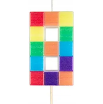 Dortová svíčka Ozdobná svíčka Na Dort k narozeninám KOSTKY Číslice 8 Svíčky na dort Arpex