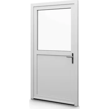 Vchodové dveře ALUPLAST Plastové jednokřídlové hlavní vchodové dveře bílé 04 Otvírání: Levé, Šířka v cm: 85, Výška v cm: 200