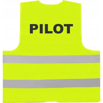 Moto bunda ŽLUTÁ VÝSTRAŽNÁ VESTA BOZP PILOT REFLEXNÍ ČERNÁ
