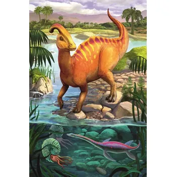 Puzzle TREFL Puzzle Úžasní dinosauři: Parasaurolophus 54 dílků