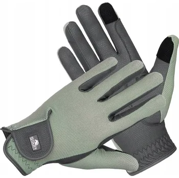 Vybavení pro jezdce Jezdecké rukavice START Martynique letní, síťované, zelené/šedé, velikost XL