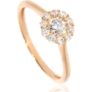 Prsten Zlatnictví Helios Prsten rose gold se třpytivými zirkony