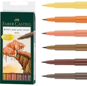 Faber-Castell PITT Artist Pen Brush - Terra 6 ks