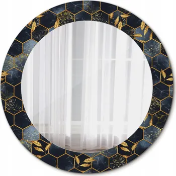 Zrcadlo Závěsné Zrcadlo s rámem ze skla Mramor hexagon 60