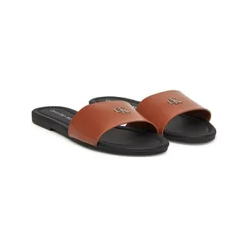 Pánské pantofle Nazouváky Calvin Klein Jeans Flat Sandal Slide Mg YW0YW01697 Hnědá 40