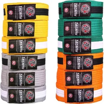 Pásek na kimono TATAMI Dětské pásky IBJJF - oranžovočerný M4