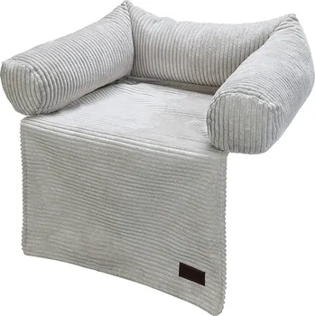 Polštář Designed by Lotte polštář na pohovku žebrovaný, světle šedý 50x45x13,5cm pes