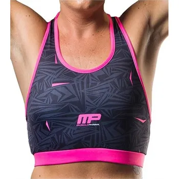 MUSCLEPHARM Dámský CROPTOP DAZZLE - černo/růžový XS