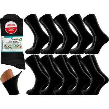 Pánské ponožky Ortho-Plus Ponožky Ortho-Komfort+ Beztlakové Černé Velikost 43-46