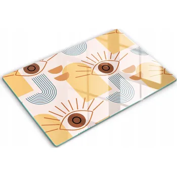 Obraz Multifunkční Dekorační Skleněná Deska do Kuchyně 80x52 cm Boho Vzor Oči