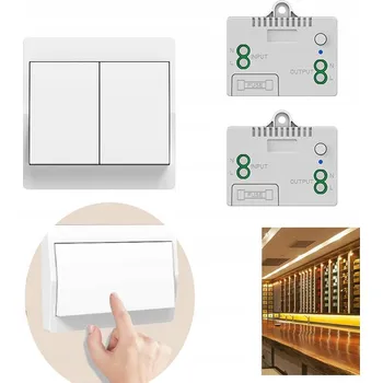 vypínač Bezdrátový vypínač světla - 1x Dvojitý vypínač se 2 přijímači