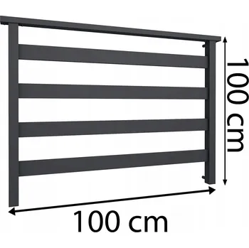 Zábradlí Francouzské okenní zábradlí hliníkové černé 100 cm