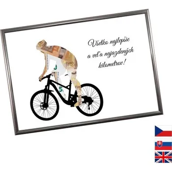 Žertovný předmět Rámeček na darování peněz - Cyklistické kolo, Nápis slovensky, Rámeček 914 - antracitová