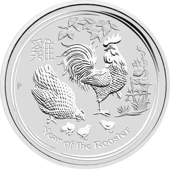 Perth Mint Stříbrná investiční mince Rok Kohouta 1 kg | Lunar II | 2017 | 1000 g