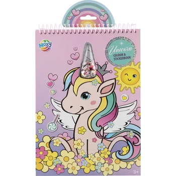 Dětské zboží Omalovánková kniha se samolepkami, A4 - unicorn