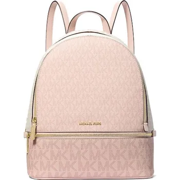 Michael Kors Rhea Medium Signature Logo Backpack Powder Blush Multi