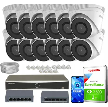 Bezpečnostní kamera Sada pro monitoring 14x IPCAM-T5 5MP IR 30m Aplikace HiLook od Hikvision