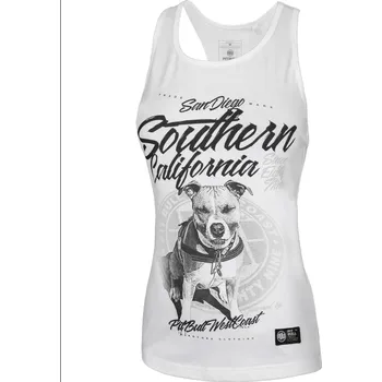 Dámské oblečení PitBull West Coast Dámský tílko Slim Fit So Cal 18 - bílé XS