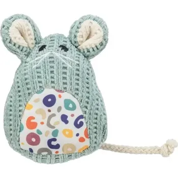 Hračka pro kočku TRIXIE Myška tkaná sedící, s catnipem, 11 cm