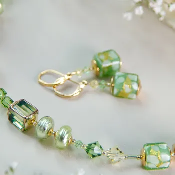 Náušnice Lampglas Náušnice Forest Fairy s 24karátovým zlatem v perlách Lampglas Materiál zapínání náušnic: pozlacené stříbro Ag 925/1000