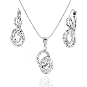 Souprava šperků Foxette Luxusní set šperků z chirurgické oceli Zirconia - Čirá / Originální JF_0158