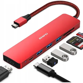 USB hub BENFEI USB-C HUB 7v1: HDMI, USB 3.0, čtečka karet a Power Delivery