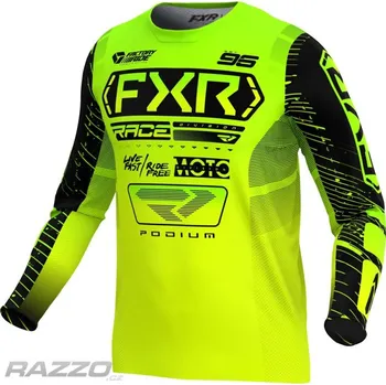 Moto dres Dětský dres FXR Youth Podium MX Jersey HiVis Lime Black 2025 KS