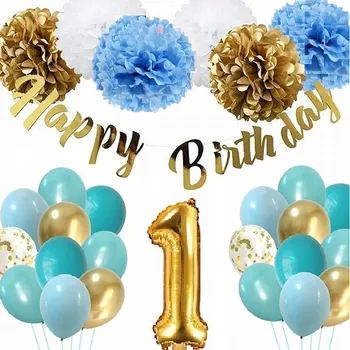 Party dekorace BALÓNKY Sada dekorací na 1. narozeniny pro chlapečka